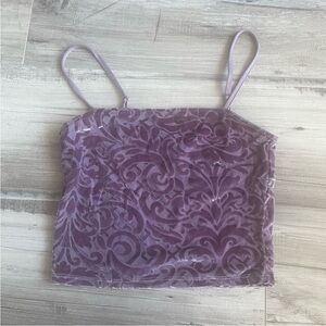 Forever 21 Purple Velvet Camisole Crop Top